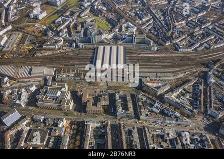 , gare principale de Düsseldorf, 19.03.2012, vue aérienne, Allemagne, Rhénanie-du-Nord-Westphalie, Bas-Rhin, Düsseldorf Banque D'Images