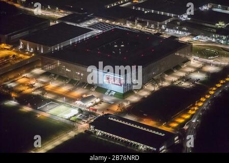 , arène Esprit à Düsseldorf la nuit 13.12.2012, vue aérienne, Allemagne, Rhénanie-du-Nord-Westphalie, Bas-Rhin, Düsseldorf Banque D'Images