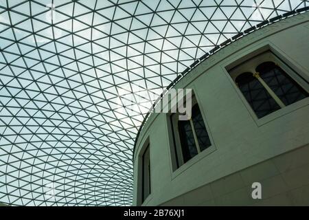 Détail de la Grande Cour de la Reine Elizabeth II, le quadrilatère couvert au centre du British Museum, Londres, Angleterre, Royaume-Uni