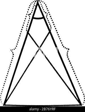 Si des segments égaux dans un triangle isosceles sont mesurés, les lignes reliant les extrémités de ces segments aux extrémités opposées de la base seront égales, v Illustration de Vecteur