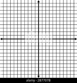 Une grille/un graphique xy avec des lignes de grille sont affichés. Il s'agit du système de coordonnées cartésien avec les deux axes étiquetés, dessin de ligne vintage ou gravure illustrat Illustration de Vecteur