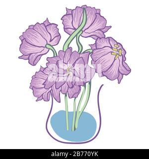 tulipes perroquet dans vase illustration vectorielle Illustration de Vecteur