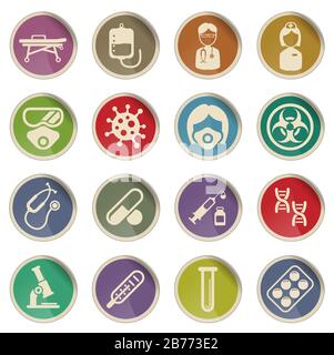 Ensemble d'icônes Coronavirus COVID-19 Illustration de Vecteur
