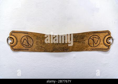 Ceinture traditionnelle des peuples autochtones et des gauchos de la région Argentine Banque D'Images