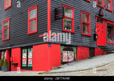Magasin, Gamla Stan (Vieille Ville), Bergen City, Comté De Hordaland, Norvège Banque D'Images