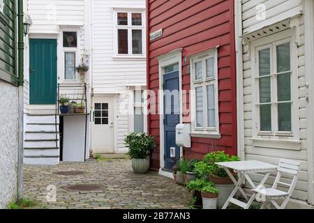 Vieilles Maisons En Bois, Gamla Stan (Vieille Ville), Bergen City, Comté De Hordaland, Norvège Banque D'Images