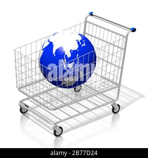 Panier d'achat en 3 dimensions, Earth - idéal pour les sujets comme la boutique en ligne, etc Banque D'Images