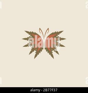 Modèle vectoriel avec logo papillon Illustration de Vecteur
