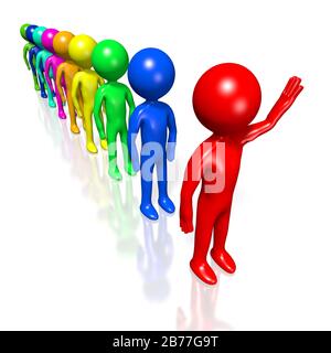 Concept de caractères tridimensionnels Banque D'Images