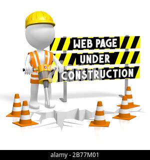 Page web en trois dimensions en construction Banque D'Images