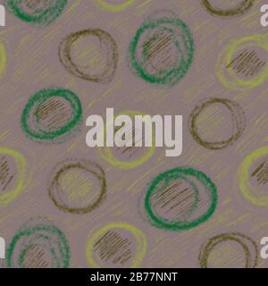 Ronds colorés au crayon, motif sans couture Banque D'Images