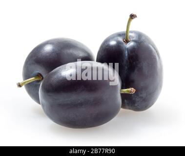 Les prunes isolé sur fond blanc avec clipping path Banque D'Images