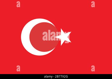 Drapeau de la Turquie - Rapport standard du drapeau turc - mode couleur RVB réel Banque D'Images