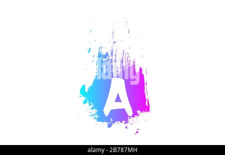 Rose une lettre lettre alphabet grunge logo icône avec le dessin de pinceau pour l'entreprise et les affaires. Adapté au logotype accrocheur Illustration de Vecteur