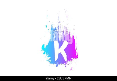 Lettre rose K lettre alphabet grunge logo icône avec pinceau dessin pour la compagnie et les affaires. Adapté au logotype accrocheur Illustration de Vecteur
