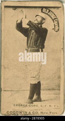 George Gore, New York Giants, portrait de carte de baseball Banque D'Images