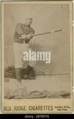 George Gore, New York Giants, portrait de carte de baseball Banque D'Images