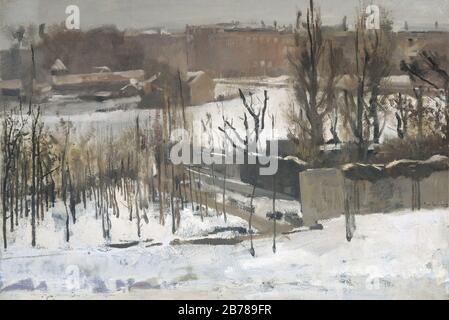 George Hendrik Breitner - Gezicht op het Oosterpark te Amsterdam à de sneeuw. Banque D'Images