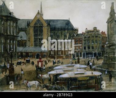 George Hendrik Breitner - Gezicht op de Dam te Amsterdam. Banque D'Images