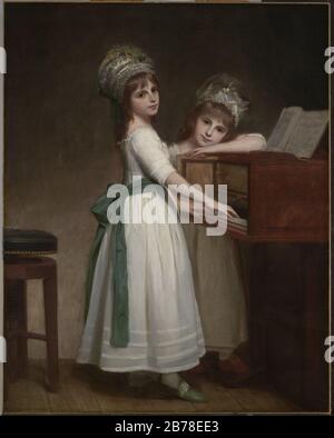 George Romney - Portrait de Maria et Catherine, les filles d'Edward Thurlow, premier baron Thurlow Banque D'Images