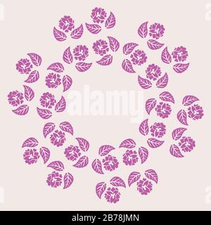 illustration vectorielle couronne de fleurs roses Illustration de Vecteur