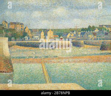 Georges Seurat - Port-En-Bessin Le Port Extérieur (Bas-Tide). Banque D'Images