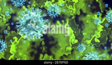 La pandémie de maladie surpain et la crise du coronavirus et le coronavirus utilisent le contexte de la grippe comme cas dangereux de grippe et concept de risque pour la santé médicale. Banque D'Images