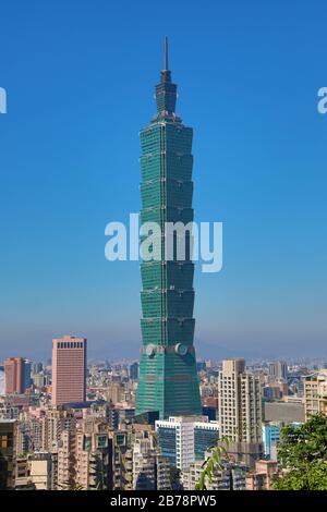 Gratte-ciel Taipei 101 dans le district de Xinyi, Taipei, Taïwan Banque D'Images