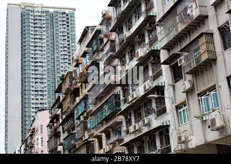 Appartements anciens et modernes à Macao, Chine Banque D'Images