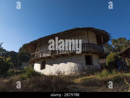 Vue extérieure du palais Menelik II au sommet du mont Entoto, région d'Addis-Abeba, Addis-Abeba, Ethiopie Banque D'Images