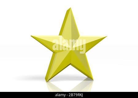 Étoile tridimensionnelle - isolée sur fond blanc Banque D'Images