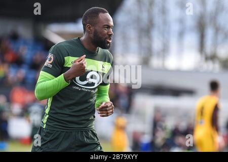 Sutton, Royaume-Uni. 14 mars 2020. Gus Mafuta de Hartlepool United lors du match de la Ligue nationale de Vanarama entre Sutton United et Hartlepool United au Knights Community Stadium, Gander Green Lane, Sutton le samedi 14 mars 2020. (Crédit: Paul Paxford | MI News) SUTTON, ANGLETERRE - 14 MARS la photographie ne peut être utilisée qu'à des fins de rédaction de journaux et/ou de magazines, licence requise pour un usage commercial crédit: Mi News & Sport /Alay Live News Banque D'Images