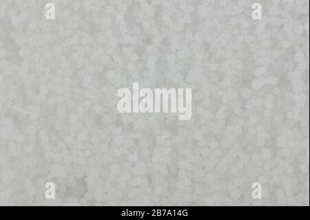 Fond blanc de petites boules. Texture des granules de polystyrène Banque D'Images