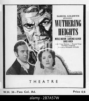 Merle OBERON comme Cathy LAURENCE OLIVIER comme Heathcliffand DAVID NIVEN comme Edgar Linton à WUHERING HEIGHTS 1939 réalisateur WILLIAM WYLER scénario Ben Hecht et Charles MacArthur roman Emily Bronte The Samuel Goldwyn Company / United Artists Banque D'Images