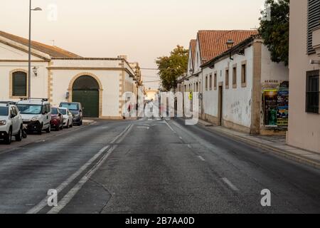 5 septembre 2019, El Puerto de Santa Maria, vue sur la vieille partie centrale de la ville en été Banque D'Images