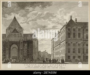 Gezicht op achterzijde van de Nieuwe Kerk en het Stadhuis, 1760. Banque D'Images