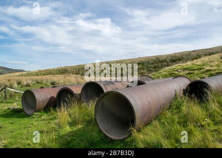 Anciens tuyaux de pression d'eau. Nidworth. Yorkshire Banque D'Images