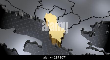 Albanie - forme du pays - illustration tridimensionnelle Banque D'Images