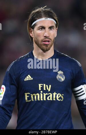 SÉVILLE, 22-12-2019. Primera División Spanish League. LaLiga. Estadio Benito Villamarín. Sergio Ramos (Real Madrid) pendant le jeu Real Betis - Real Madrid. Banque D'Images