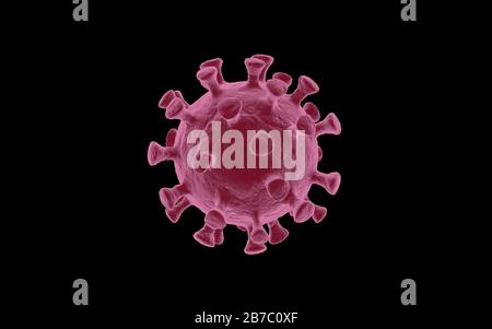 Le rendu tridimensionnel de la maladie respiratoire aiguë du virus corona de 2019-nCoV a été découvert pour la première fois en janvier 2020 dans la ville chinoise de Wuhan. COVID-19 Banque D'Images