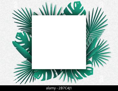 Illustration vectorielle de beaucoup de feuilles tropicales Illustration de Vecteur