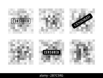 Données censurées. Zone de résolution des pixels transparents. Diminuez la netteté de l'illustration. Contenu privé. Mosaïque de censure. Vecteur Illustration de Vecteur