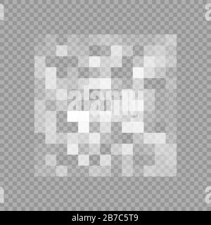 Censure mosaïque grise. Données censurées. Zone de flou des pixels. Contenu privé. Illustration vectorielle isolée sur fond transparent Illustration de Vecteur