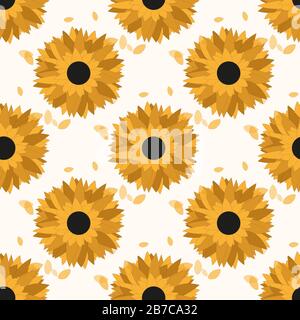 Motif sans coutures avec tournesol. Arrière-plan floral abstrait. Illustration de Vecteur
