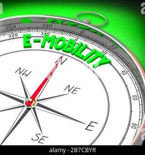 Concept de mobilité électronique - boussole. Rendu tridimensionnel Banque D'Images
