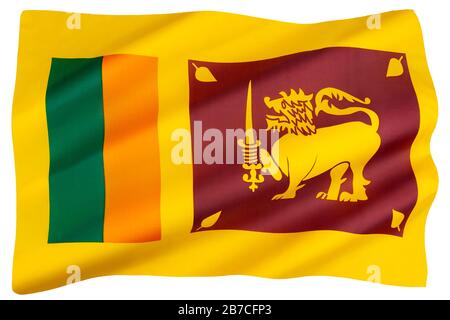 Le drapeau national du Sri Lanka - également appelé drapeau du Lion ou drapeau sinha, Banque D'Images