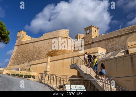 La Cittadella dans la ville de Victoria (Rabat) sur l'île Gozo, Malte, citadelle calcaire du 15 au XVIIe siècle Banque D'Images