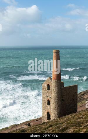 Manats de lactosérum, mine de étain, St Agnes, Cornwall. Banque D'Images