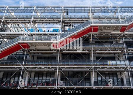 Extérieur du centre Pompidou à Paris, France, Europe Banque D'Images