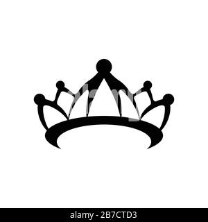 La couronne des Princes tiara ou Le logo du diadem royal. Logo inspiration. Illustration Du Vecteur De Modèle. Isolé Sur Fond Blanc Illustration de Vecteur